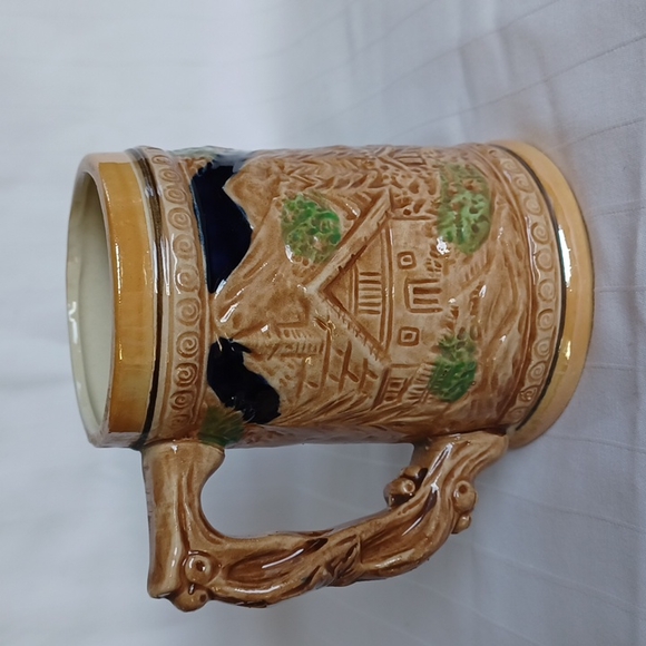 Vintage German Style Beer Stein/Mug w/Dining Scene - Picture 2 of 6